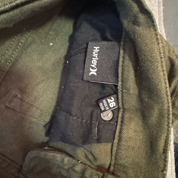 Hurley Army Green Shorts - Size 26 - Picture 3 of 3